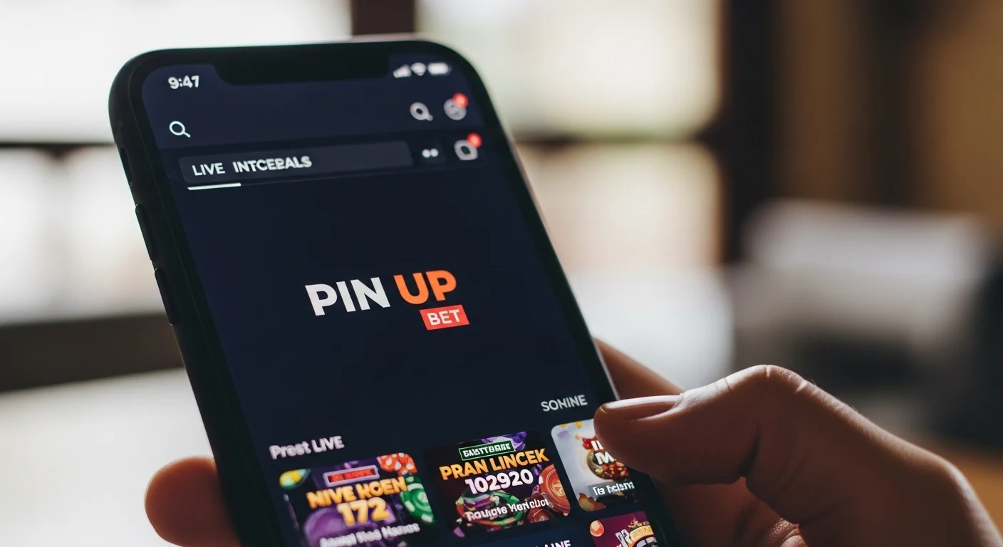 Usuario usando Pin Up Bet casino en el móvil en Nicaragua con interfaz de juegos